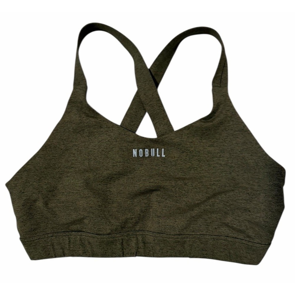NOBULL Crossback Athletic Training Sports Bra Olive Green Women's Size XL